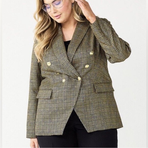 Nine West Jackets & Blazers - Nine West Womens Blazer Brown and Tan with Metallic Accents Size 2X